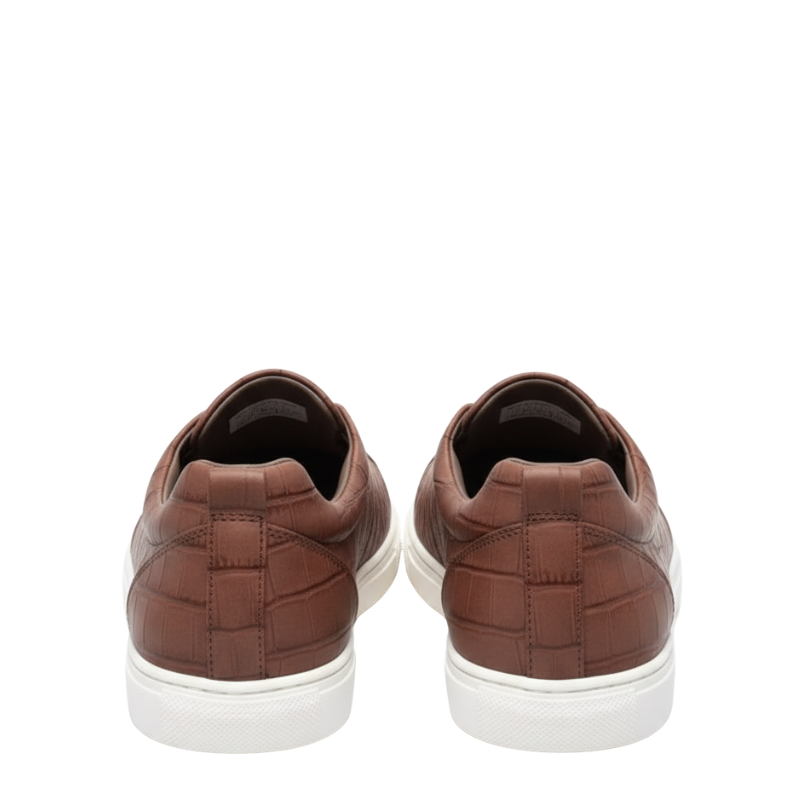 Croc-Embossed Italian Luxe Slip-On Sneakers
