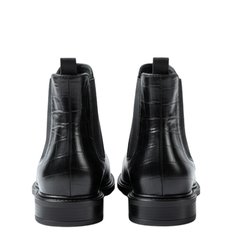 Crocodile Embossed Chelsea Boots