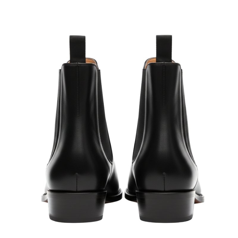Gloss Finish Classic Chelsea Leather Boots