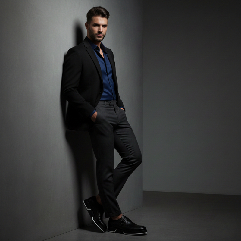 Luxury Croc Noir Monk