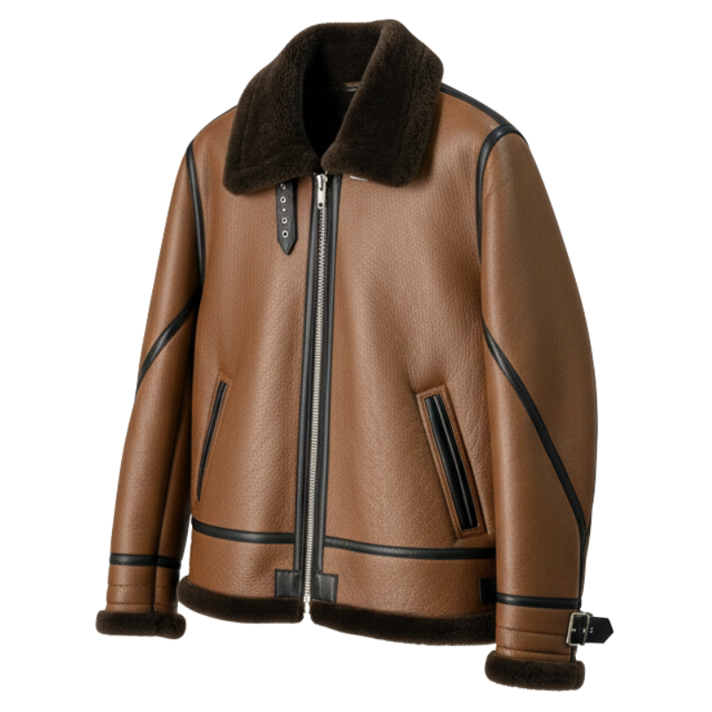 Shadow Fur Trimline Leather Jacket