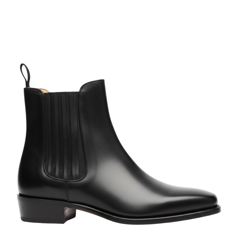 Gloss Finish Classic Chelsea Leather Boots