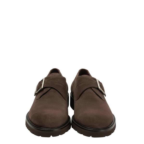 Mens suede single Monk Strap Buckle Shoes