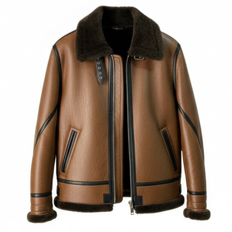 Shadow Fur Trimline Leather Jacket