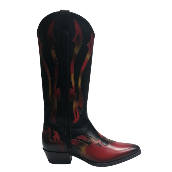 Italian Inferno Crest Handpainted Cowboy Boots