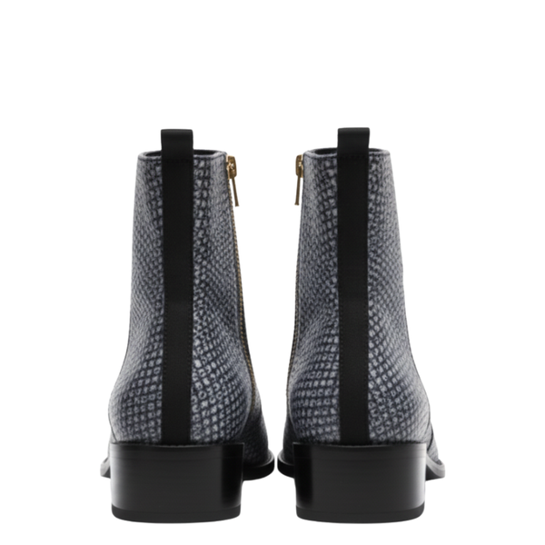 Mens Woven Texture Ankle Boots