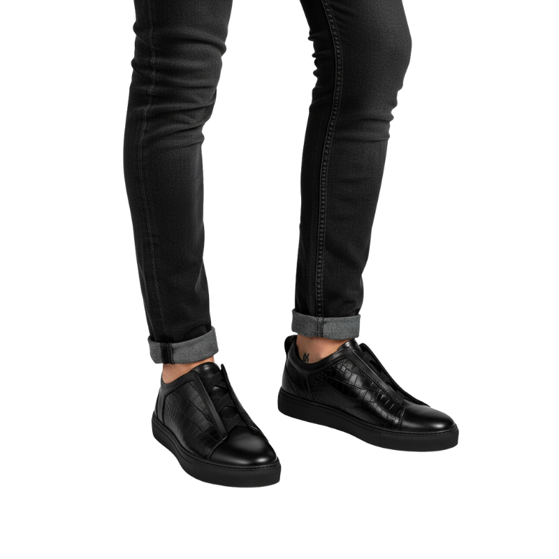 Stylish Croc-Pane Luxe Slip Sneaker