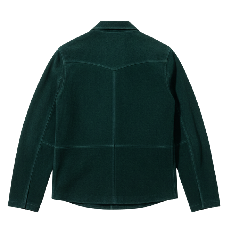 Forest Grid Suede Utility Jacket