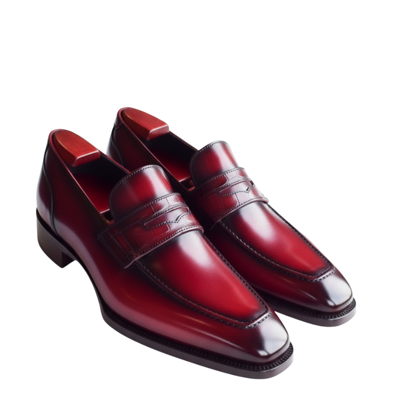 Luxury Leather Strap Polished Finish Loafer