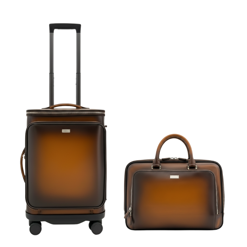 Italian Briefcase and Trolley Executive Luxe Luggage Set