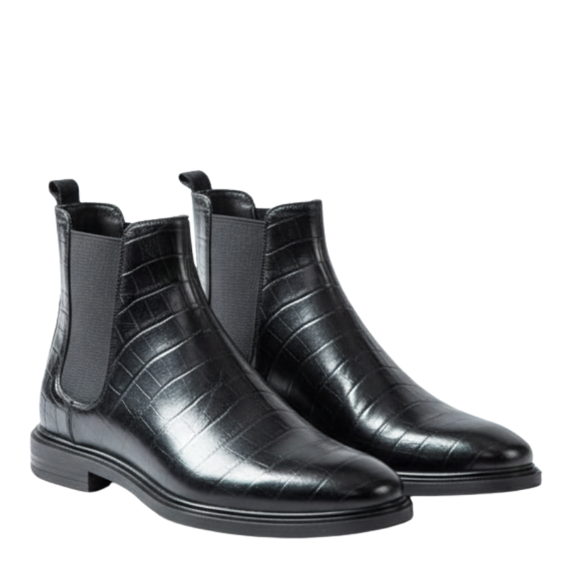 Crocodile Embossed Chelsea Boots