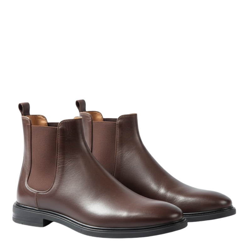 Men's Polished Leather Chelsea Boots