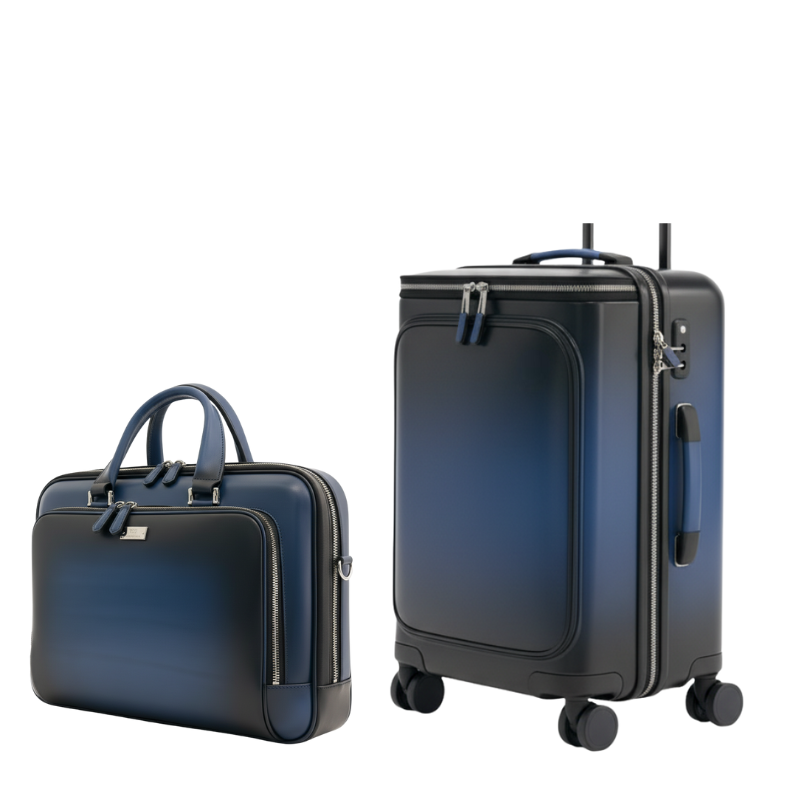 Italian Briefcase and Trolley Executive Luxe Luggage Set
