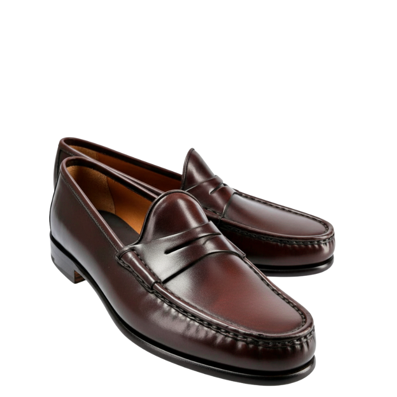 Burgundy Penny Men's Loafers