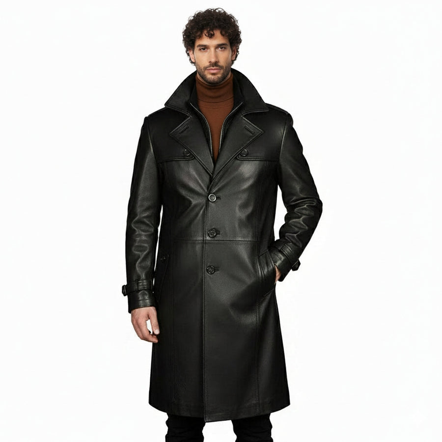 Regal Phantom Full Length Leather Trench Coat