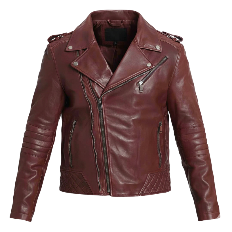 Crimson Drifter Moto Leather Jacket