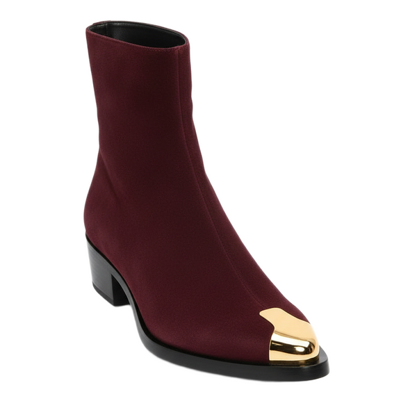 Punk Suede Golden Toe Boots