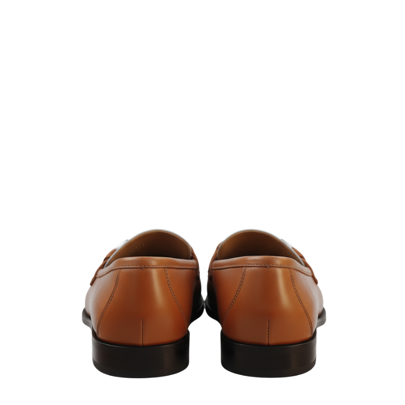Luxury Cognac Ivory Bit Buckle Loafers
