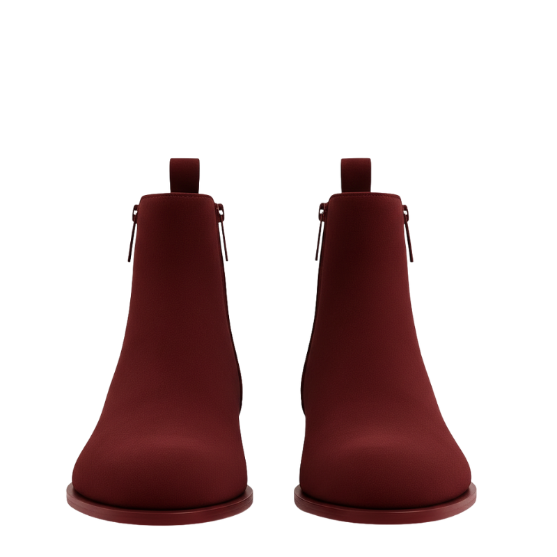 Crimson Luxe Suede Chelsea Boots