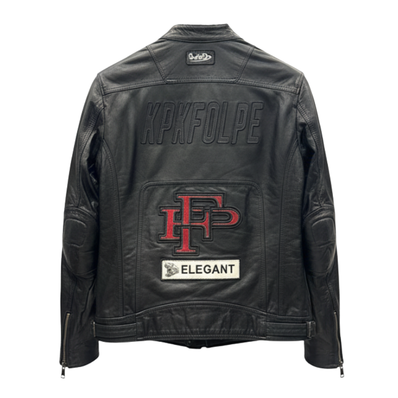 Retro Patchwork Rider Leather Jacket