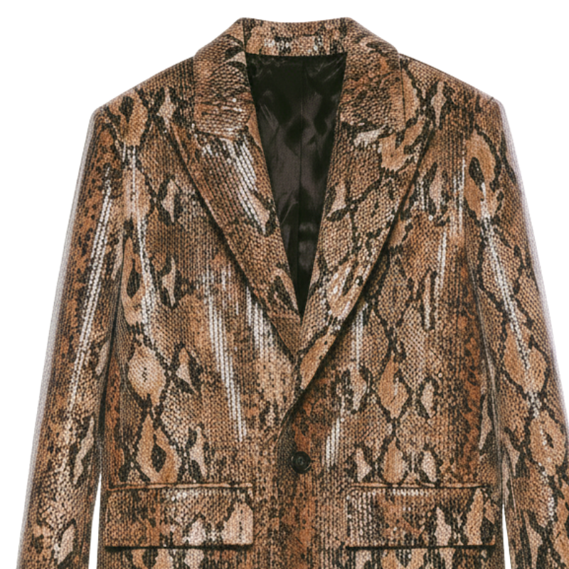 Serpent Skin Print Luxe Python Blazer