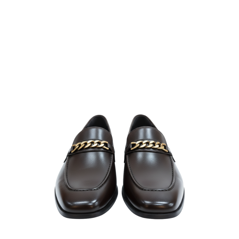 Regal Gold-Chain Leather Loafers