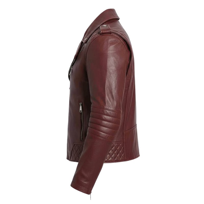 Crimson Drifter Moto Leather Jacket