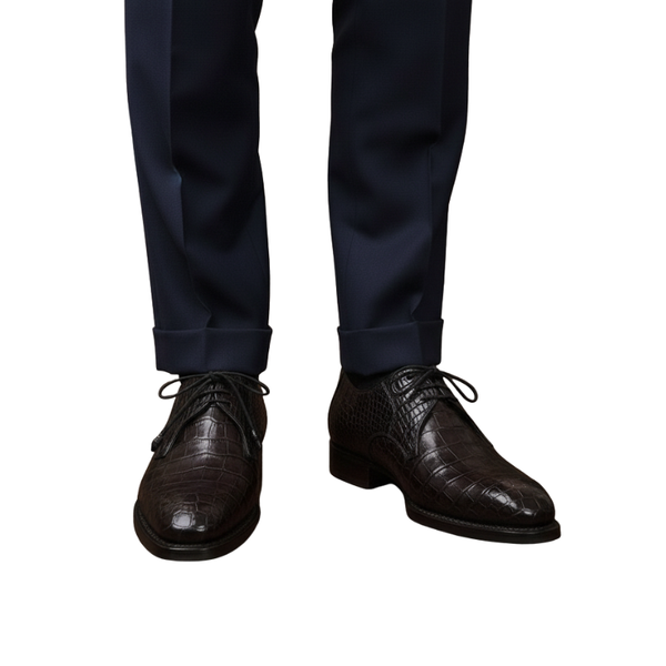 Mens Regal Obsidian Croc Oxfords