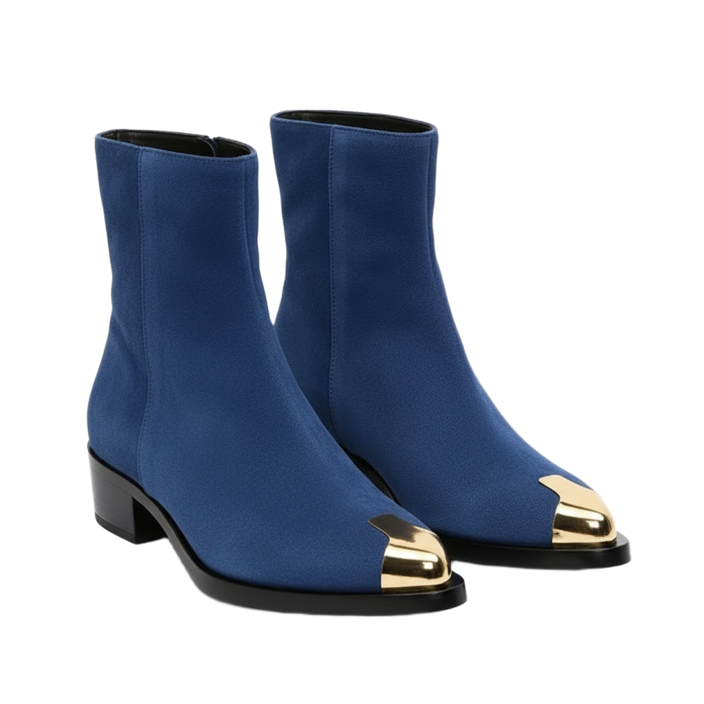 Punk Seude Golden Toe Boots