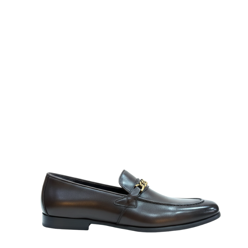 Regal Gold-Chain Leather Loafers