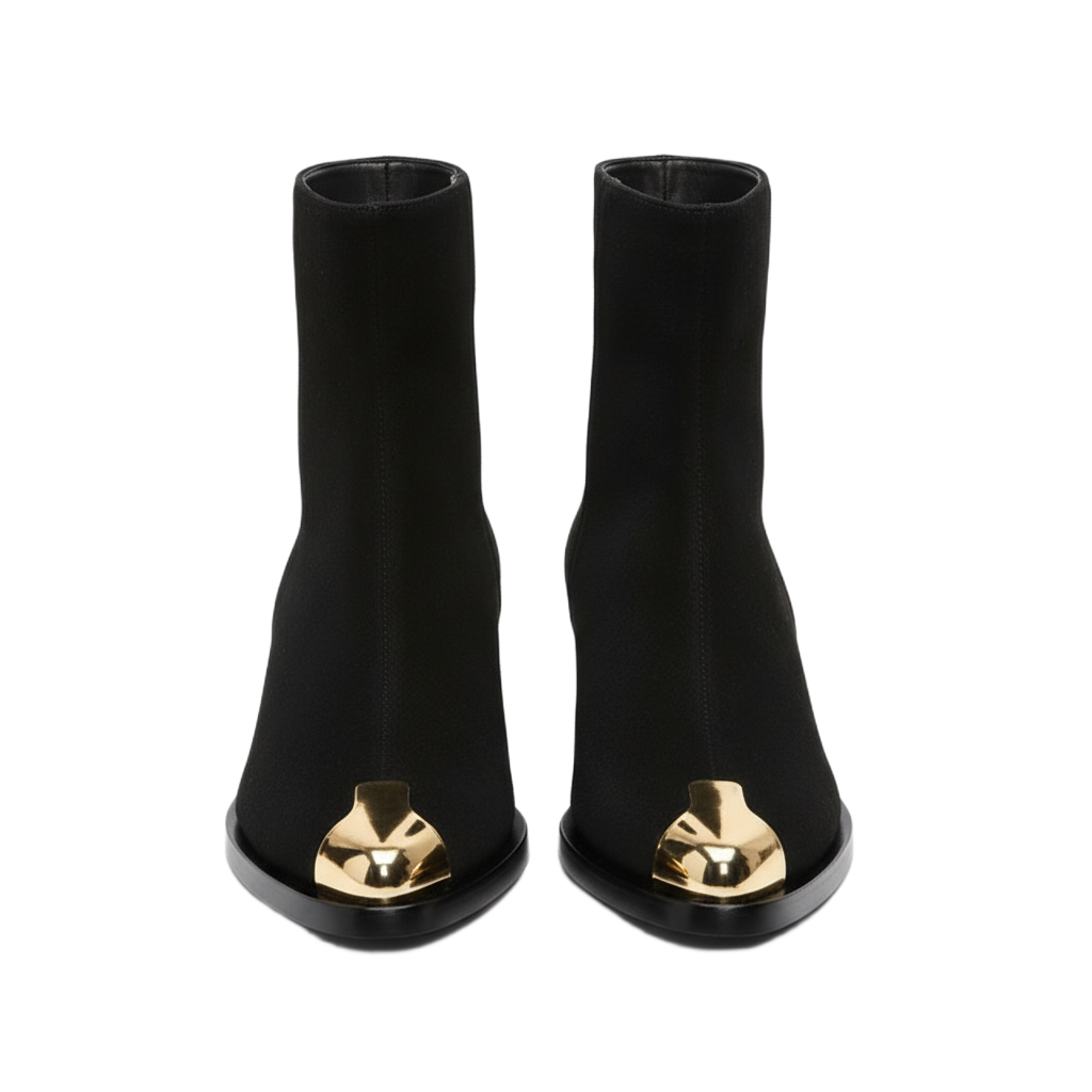 Punk Seude Golden Toe Boots