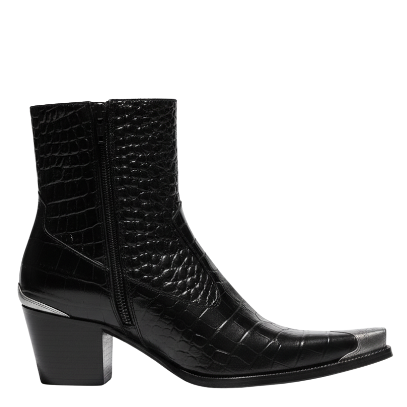 Metal Toe Croc Rider Boots Ankle
