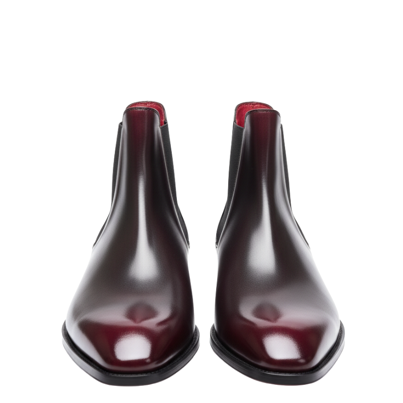 Italian Bordeaux Luxe Chelsea Boots