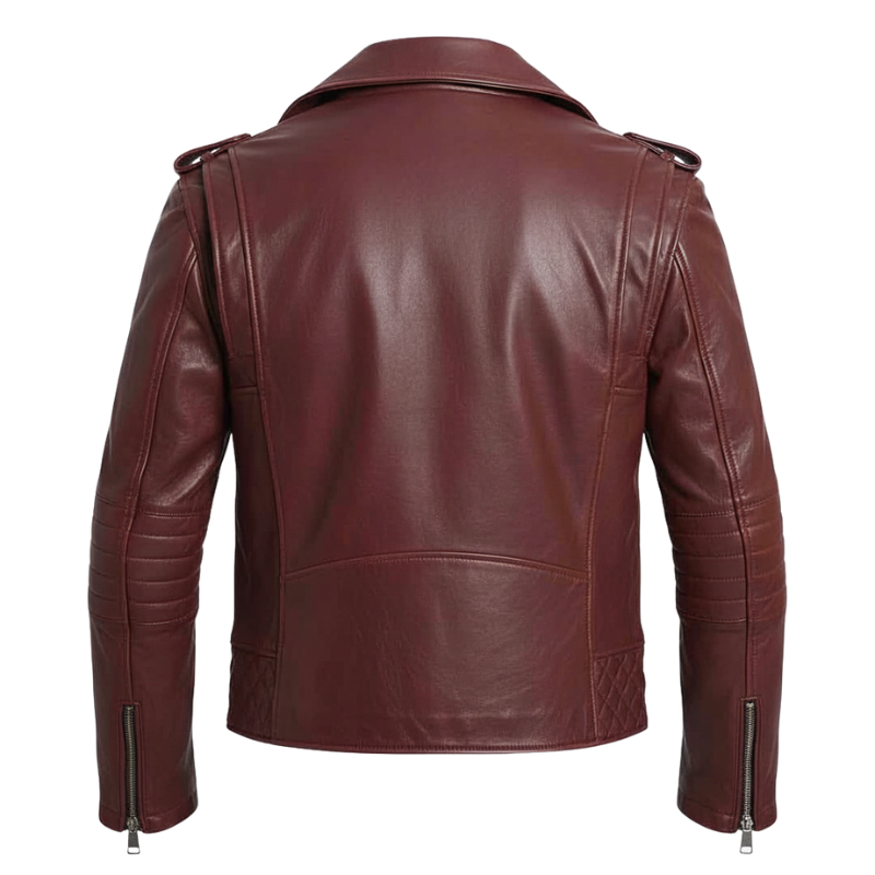 Crimson Drifter Moto Leather Jacket