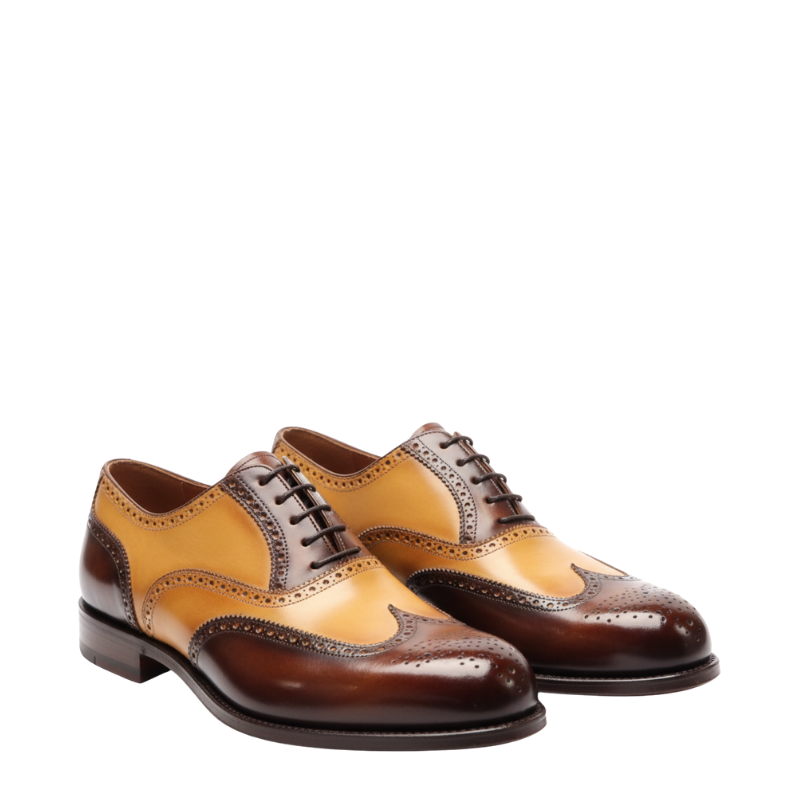 Mens Regal Two Tone Oxford Brogues 6/40 / Tan / Brown / Leather