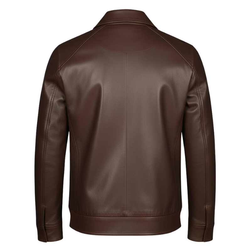 Men’s Premium Bordeaux Crest Luxe Leather Jacket