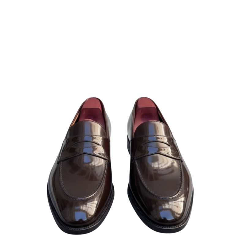 Luxury Espresso Gloss Penny Loafers
