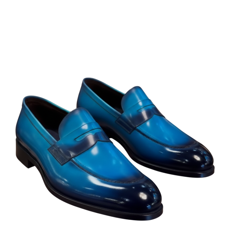 Azure Royale Gradient Penny Loafers