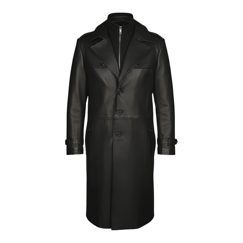 Regal Phantom Full-Length Leather Trench Coat