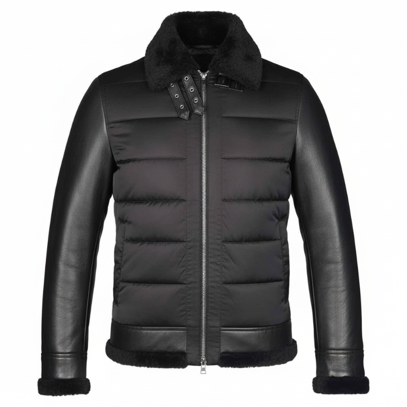 Frost Hybrid Shearling Bomber Jacket