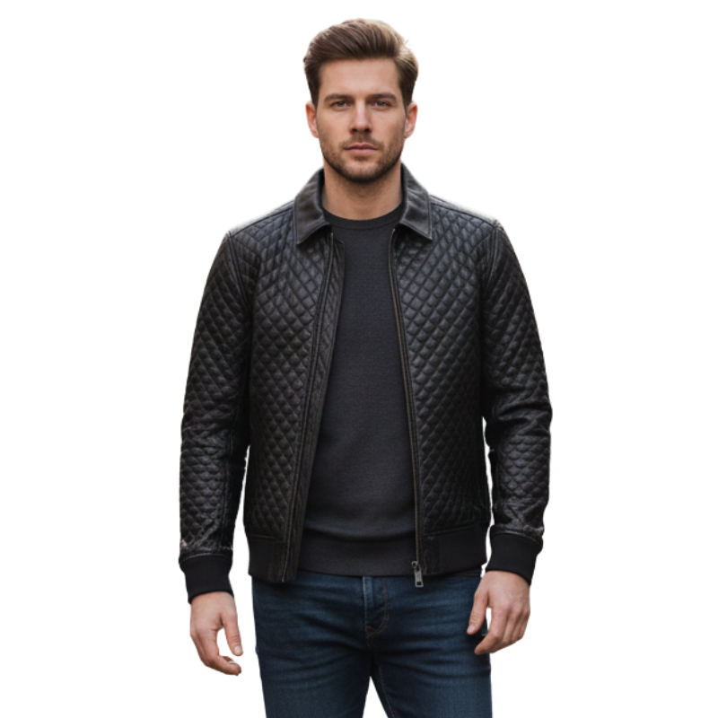 Men’s Diamond Forge Luxe Quilted Leather Jacket