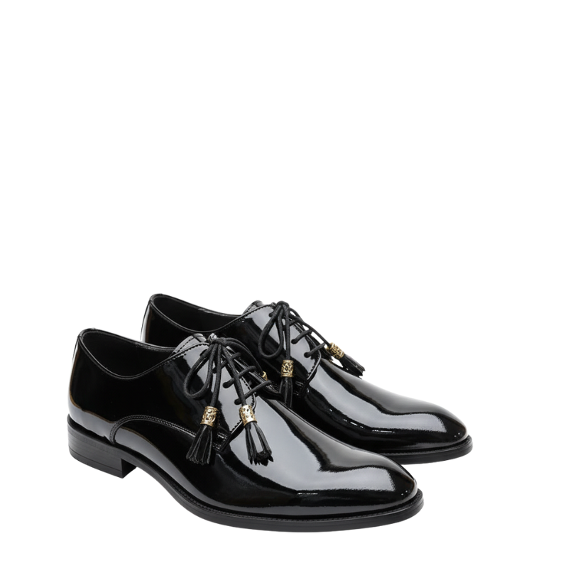 Italian Luxe Patent Monarch Tassel Shoes