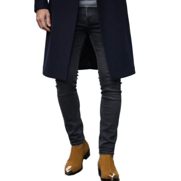 Punk Suede Golden Toe Boots
