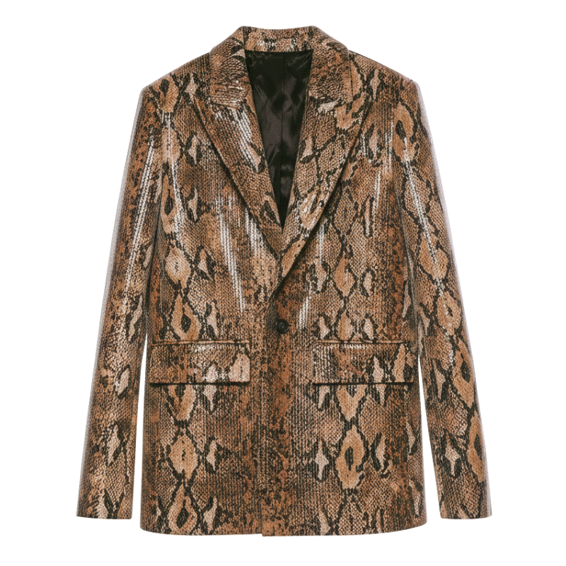 Serpent Skin Print Luxe Python Blazer