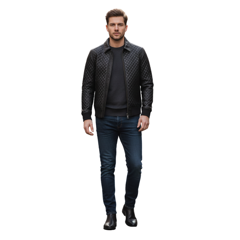 Men’s Diamond Forge Luxe Quilted Leather Jacket