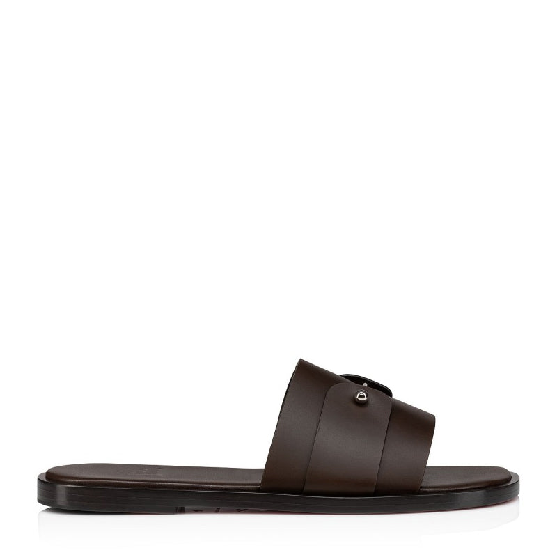 Men Slip-On Leather Comfort Black Sandal