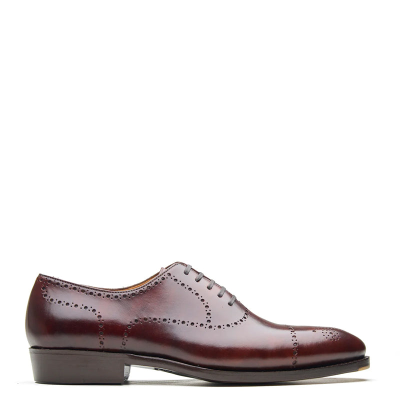 Constello, True Seamless  Faux Cap-toe Semi Brogue, Hand Welted - Chestnut Musuem Calf