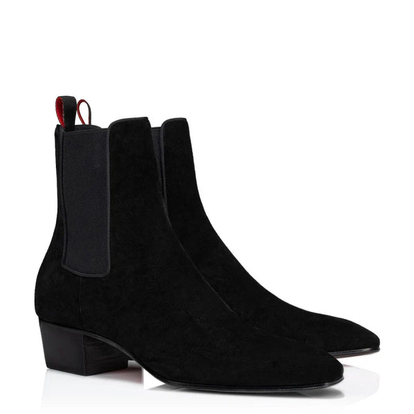 Luxury Suede Leather High Heel Chelsea Boots