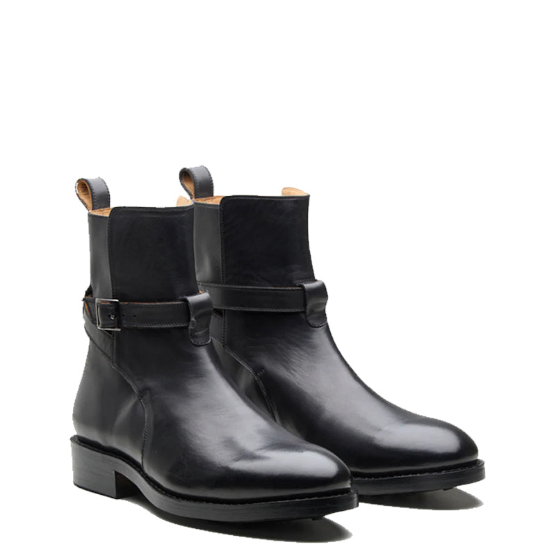 Luxury Stylish Jodhpur Black Boot With Side Buckle
