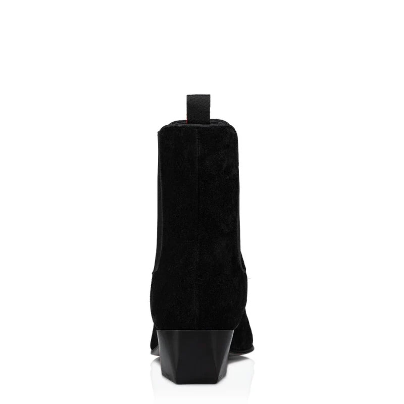 Luxury Suede Leather High Heel Chelsea Boots